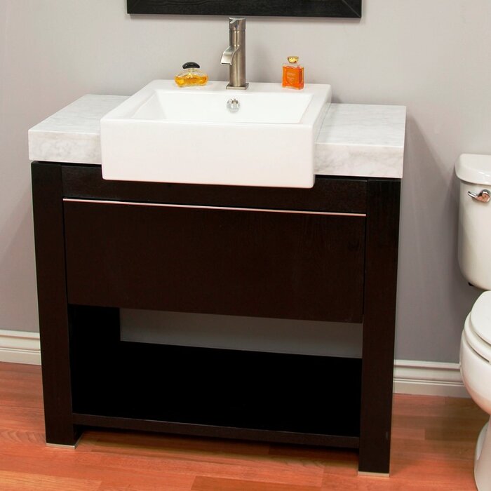 Bellaterra Home 36'' Single Bathroom Vanity with Marble Top | Wayfair