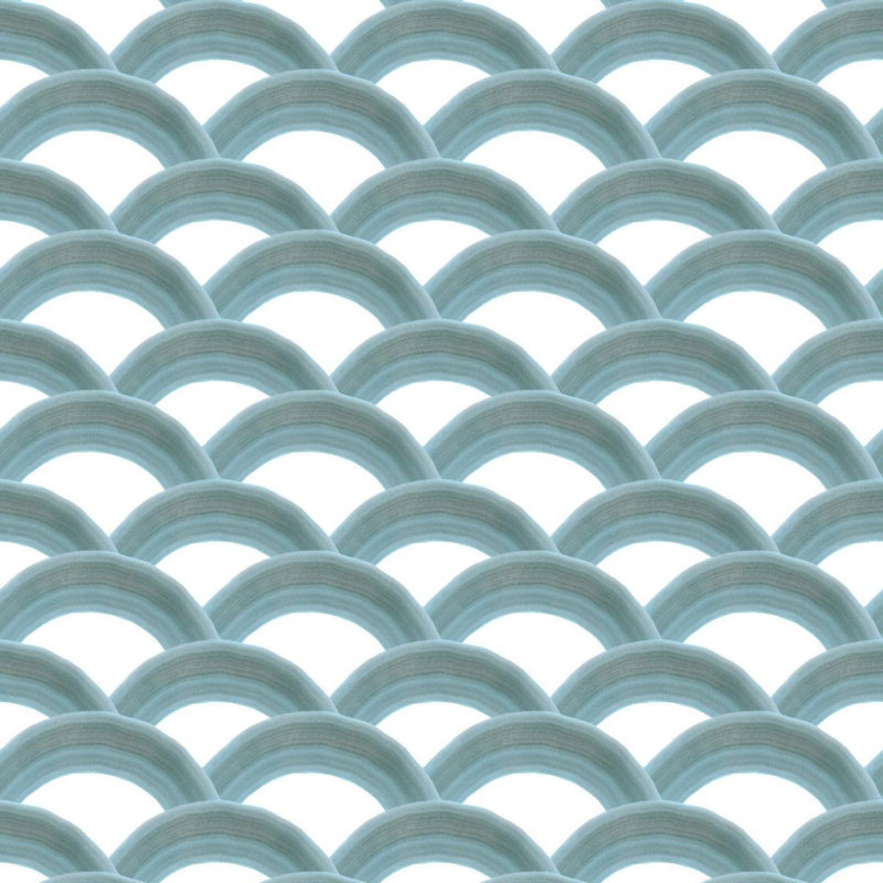 Kids Rainbows 10' L x 24" W Wallpaper Tile, Azure, Faux Grasscloth, Non-pasted