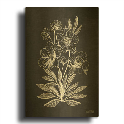 Vintage Chalkboard Flowers' By House Fenway Metal Wall Art, 24" x 36"