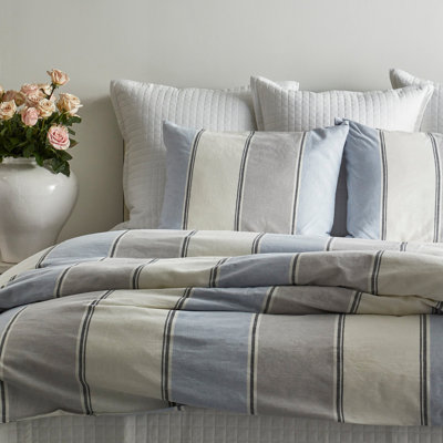 Schooner Modern & Contemporary Linen; Cotton Blend Striped Duvet Cover
