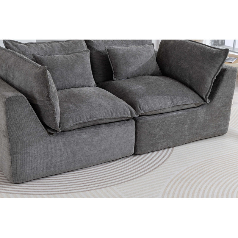 Canapé modulaire Cloud Couch, Velours - gris antique