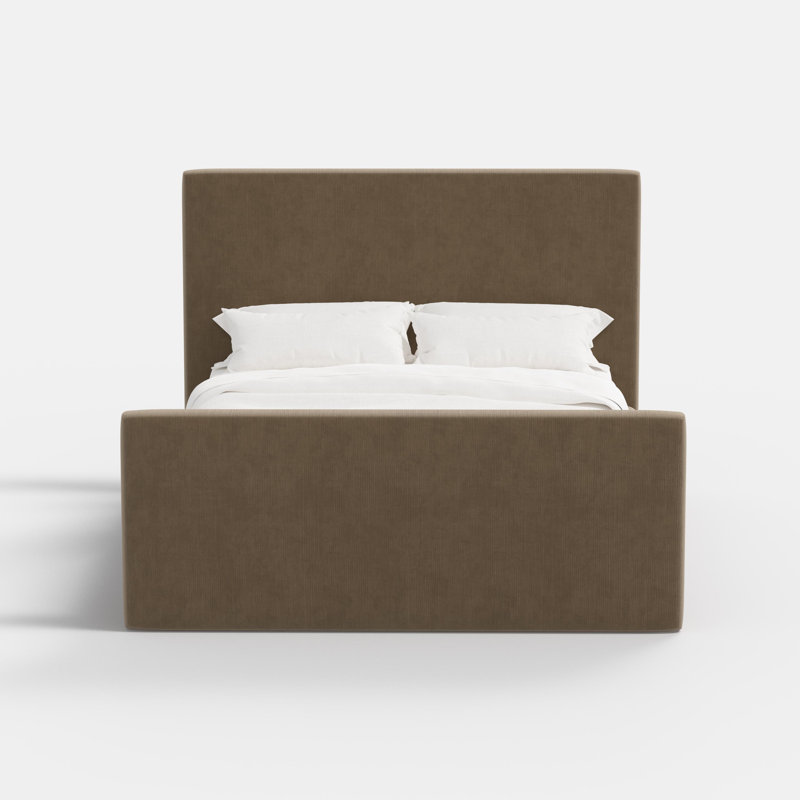 Upholstered Bed, Luxe Walnut Velvet, Queen