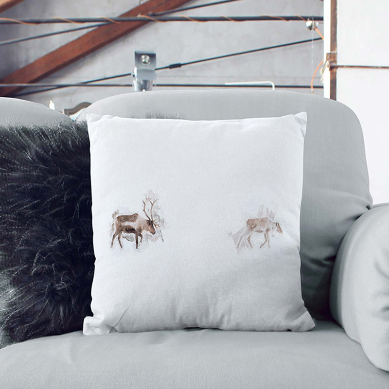 Square Cushion, 40cm H x 40cm W x 15cm D, White