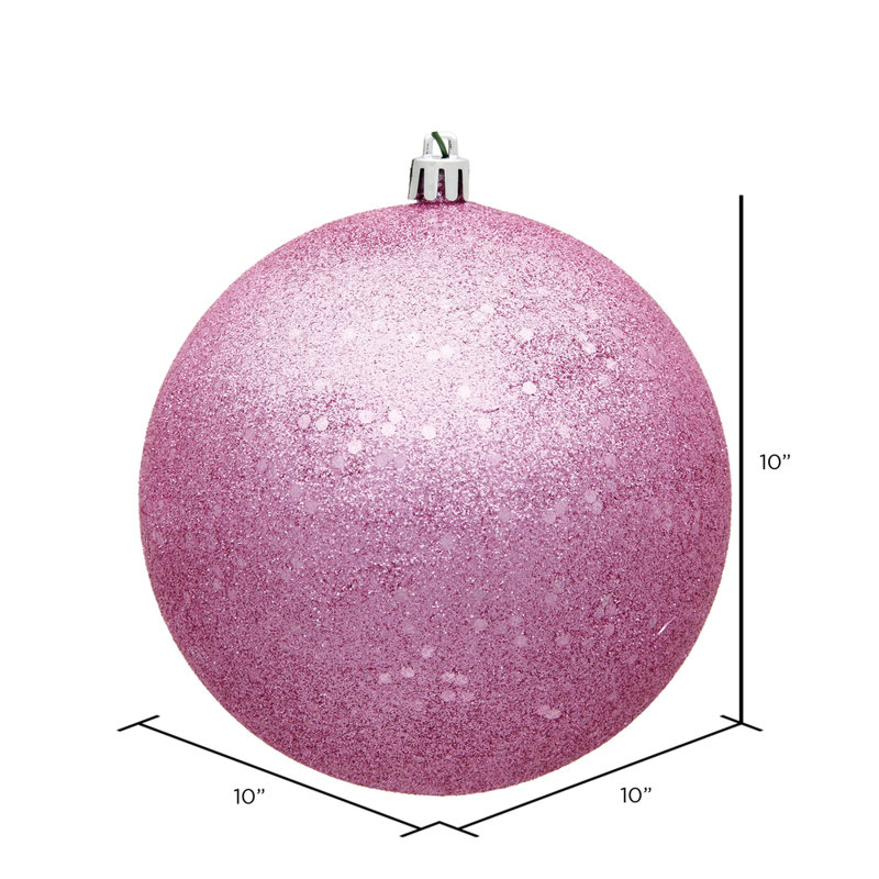 Ornement boule des Fêtes, Rose, 10 po x H 10 po x P 10 po