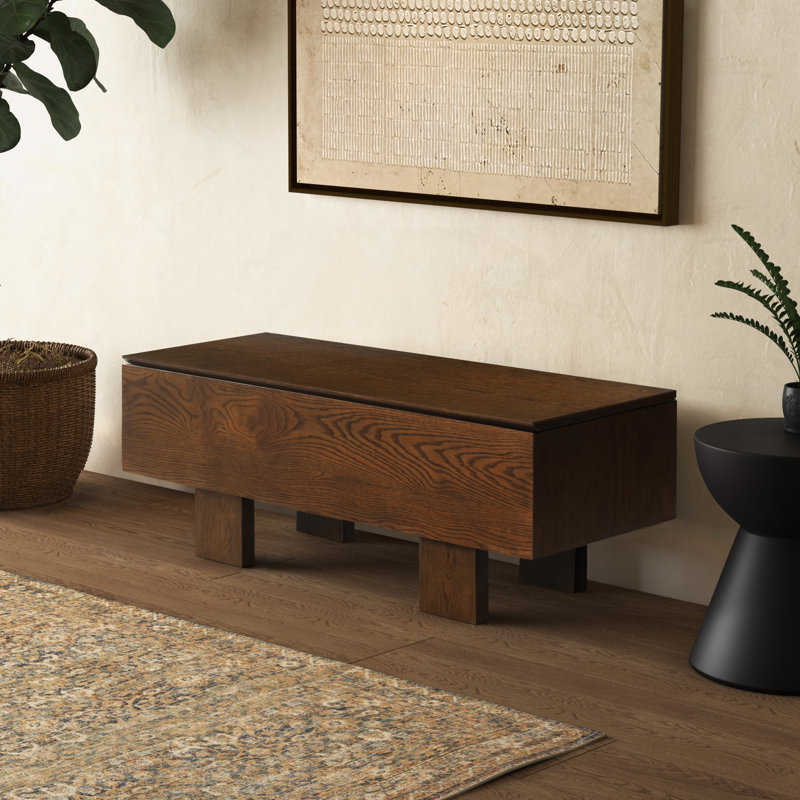 Banc de rangement en bois Olavi Sherianya, Noyer