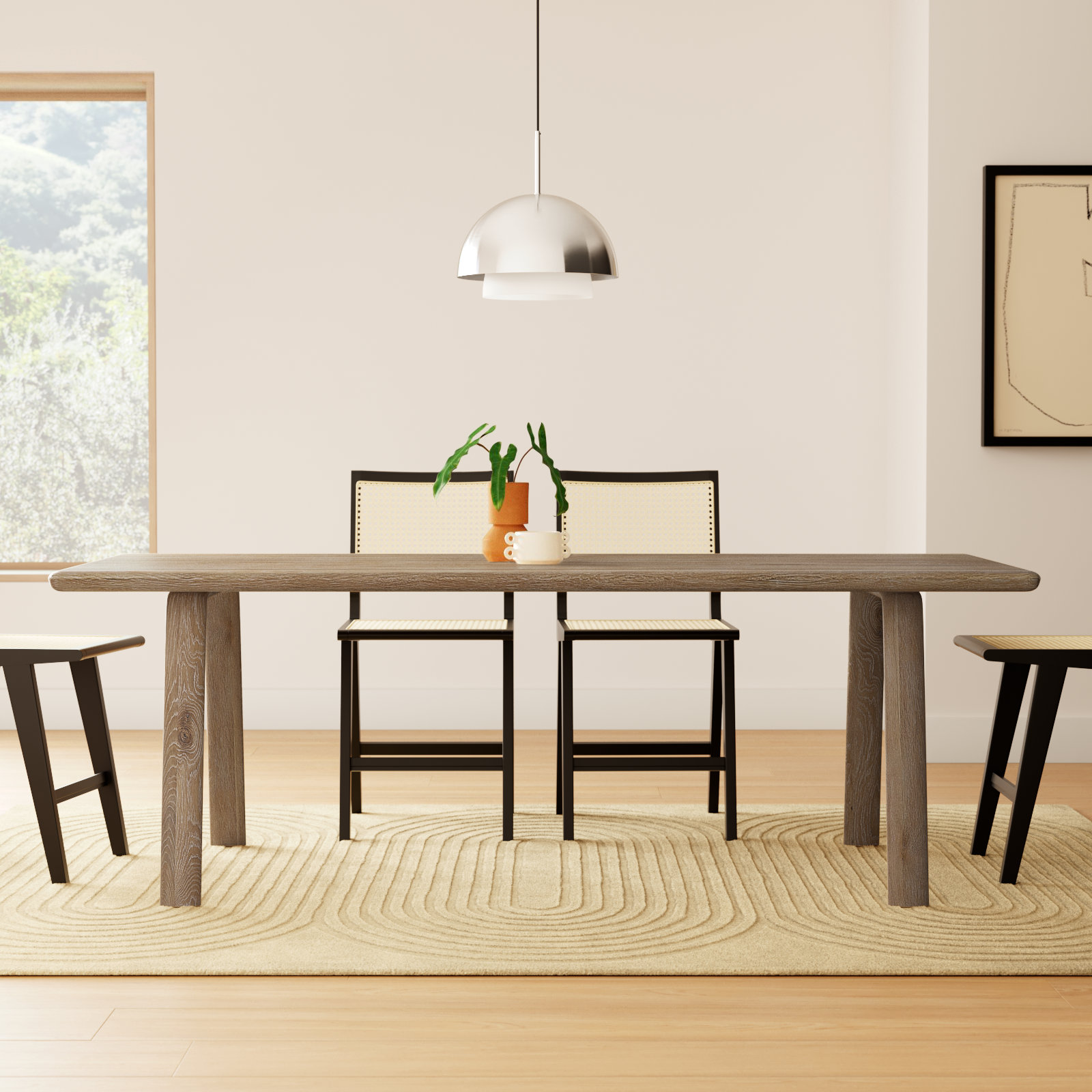 Avari 88" Oak Dining Table, Oak