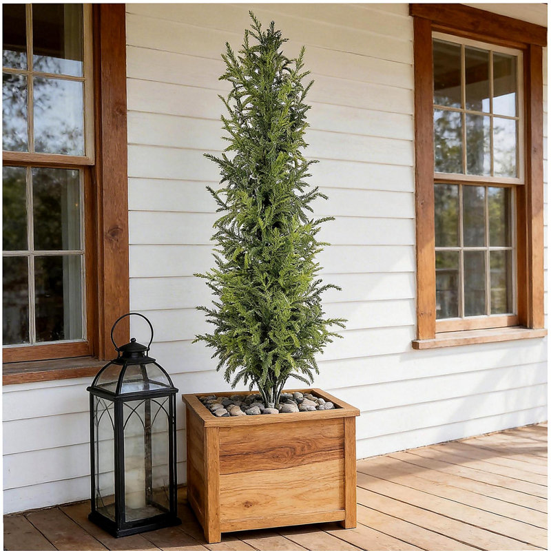 4' Artificial Real Touch Pine Tree in Black Plastic Pot, 1pc/set, 1, 48" x 18"