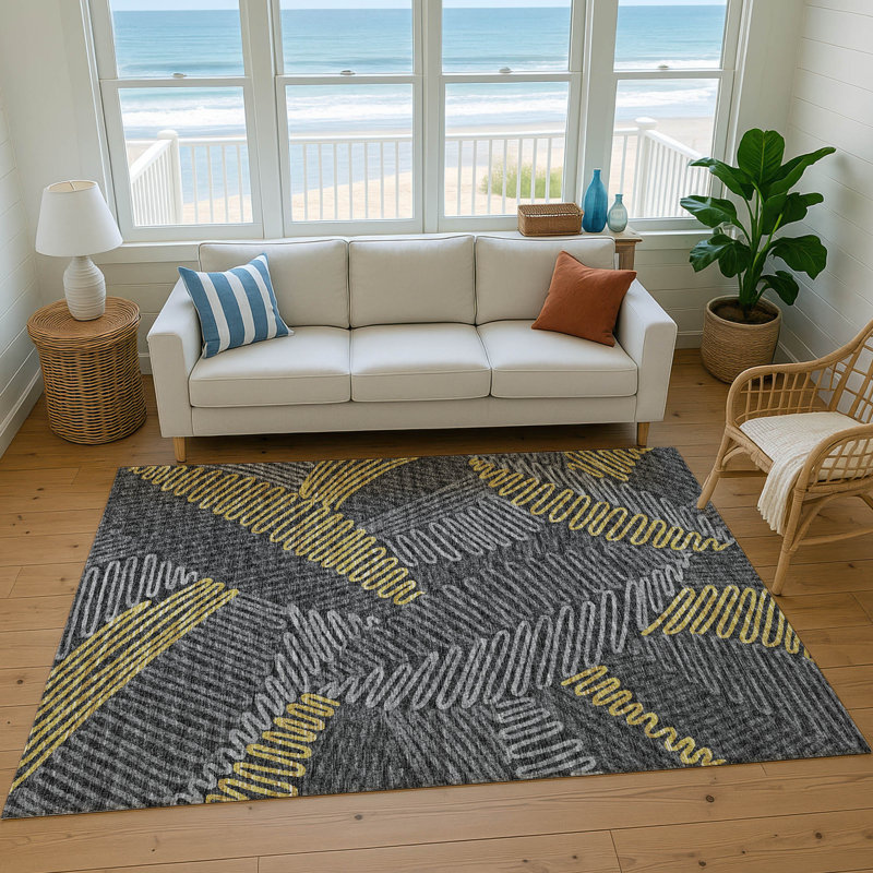 Premium Machine Washable Vaseem AMF117 Rug, Rectangle 10' x 14'