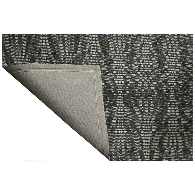 Wool Moroccan Area Rug in Dark Gray/Gray, Rectangle 6' x 9'