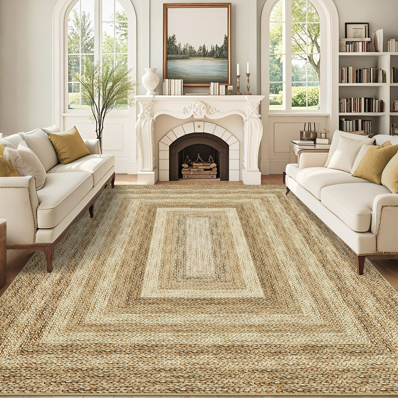 Machine Washable Rugs Braided Print Hallway Area Rugs Non-Slip Modern Geometric Soft Non-Shedding Kitchen for Bedroom