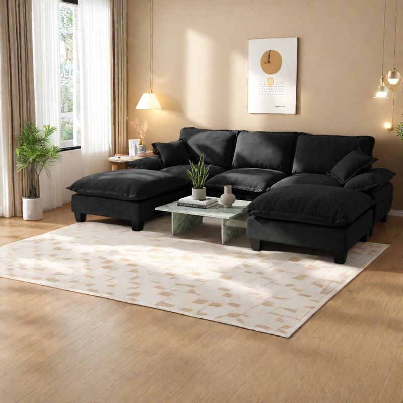 Canapé modulaire en chenille spacieux pour la maison de salon