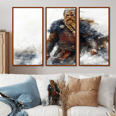 Warrior Red Viking Portrait - Ensemble de décorations murales Warrior Viking