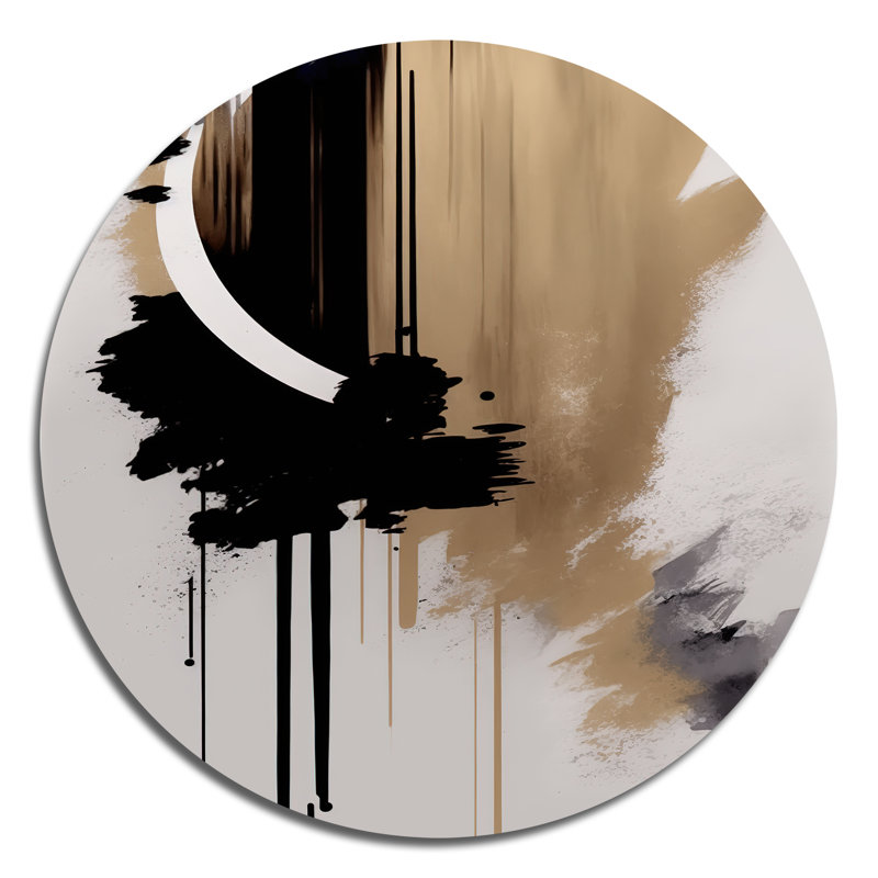 Poole - Art abstrait rond en métal, H 16 po x l 16 po