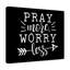 Pray More Worry Less Arrow - Wrapped Canvas Print-1137126438