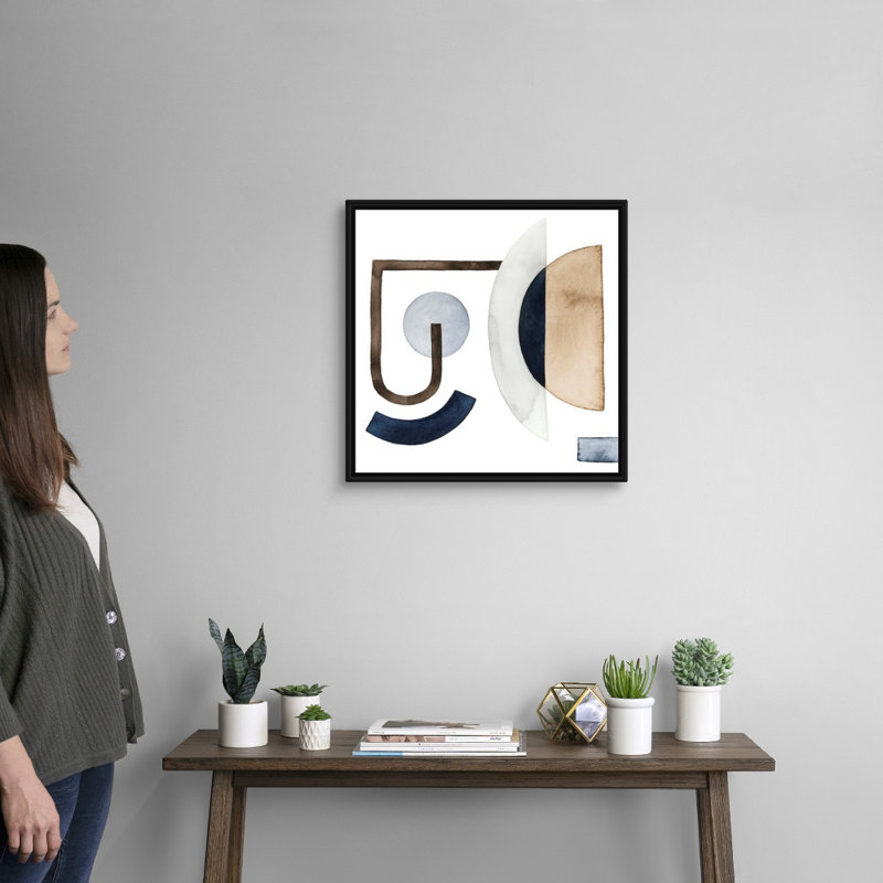 Déplacement des pièces I par Grace Popp - reproduction d'art sur toile, H 22 po x l 22 po x P 1,75 po, Cadre flottant noir