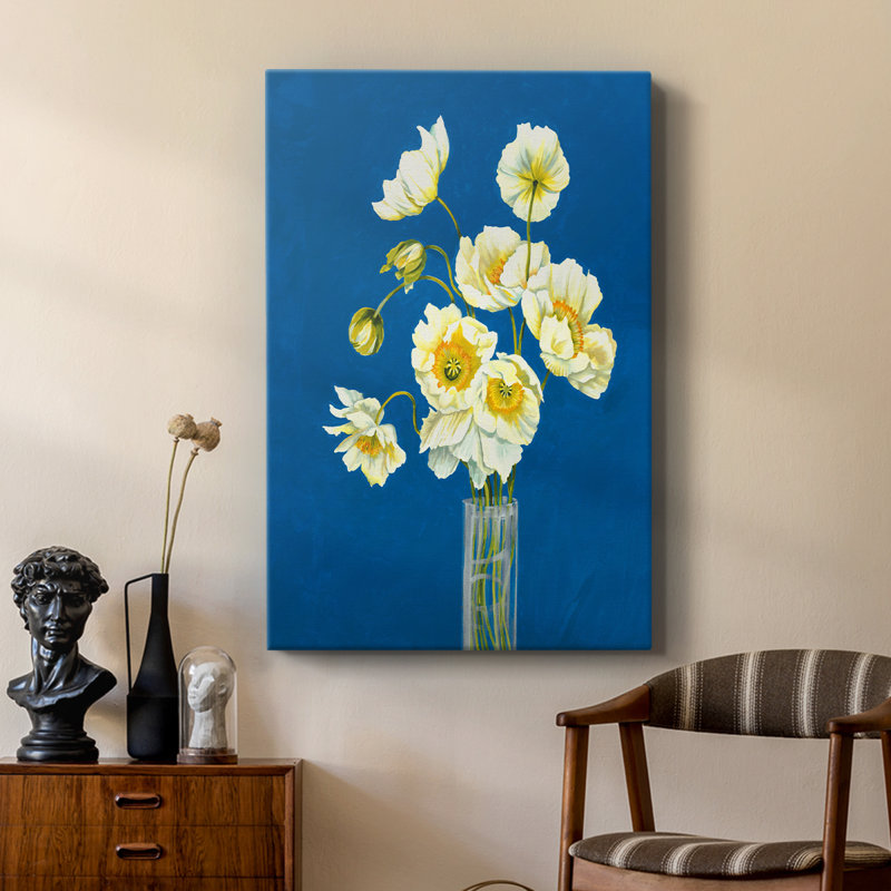 Coquelicots glacés - galerie Cavas sur mesure, H 18 po x l 12 po