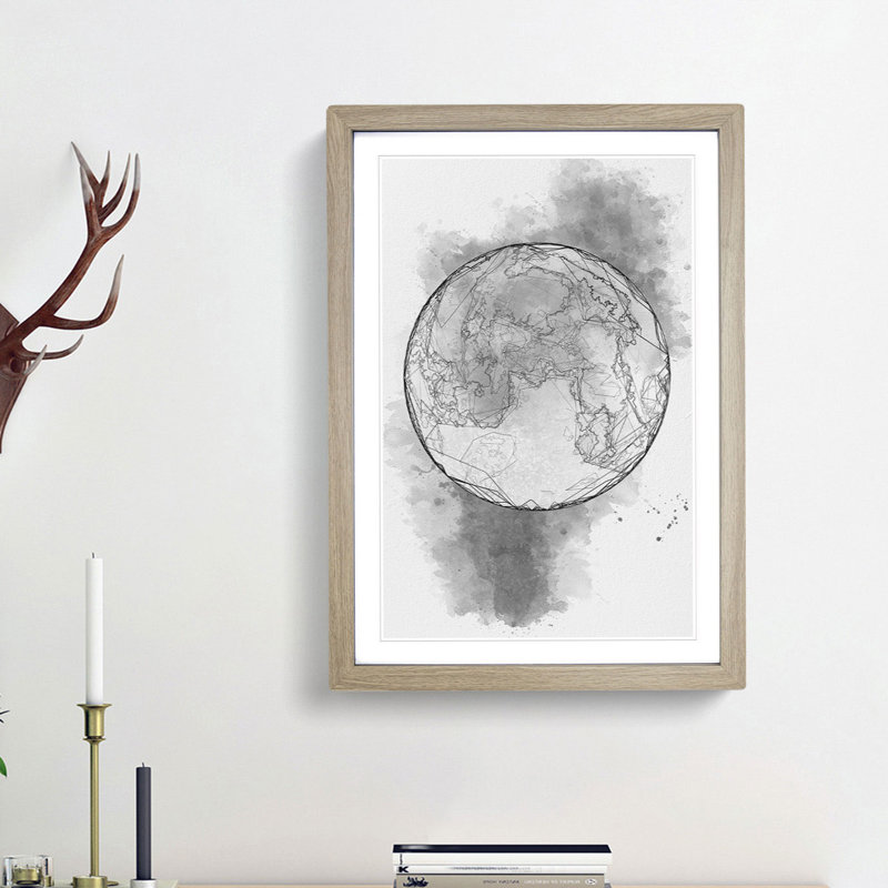 The Beauty of the Moon - Picture Frame Painting Print, 45cm H x 33cm W x 2cm D, Oak Framed