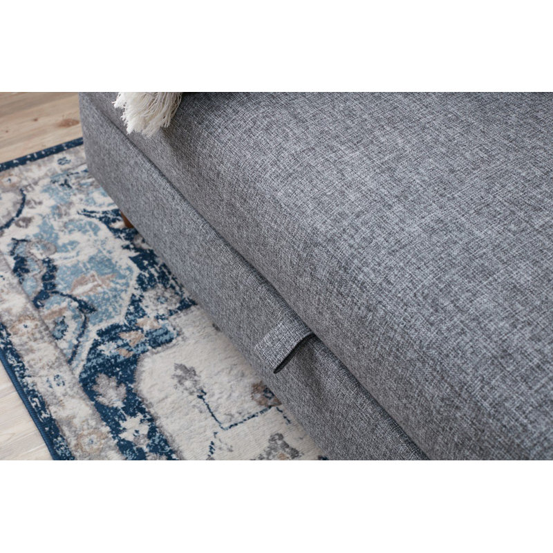 Canapé-lit rembourré 82,7 po Sulayman, 100 % polyester gris