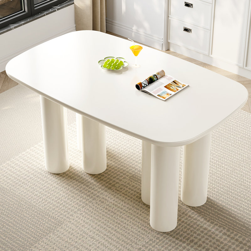 Nikkita Dining Table, White, 29.52"H x 55.11"L x 33.46"W