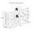White Kitchen Storage Cabinet with Sliding Glass Doors & Adjustable Shelf | MDF Buffet Stand | Stylish Sideboard-1501608760