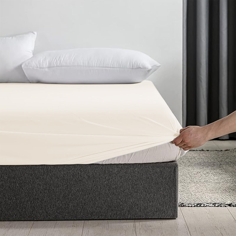Merituuli 200 TC Microfiber 25cm Deep Fitted Sheets, Kingsize (5'), Cream