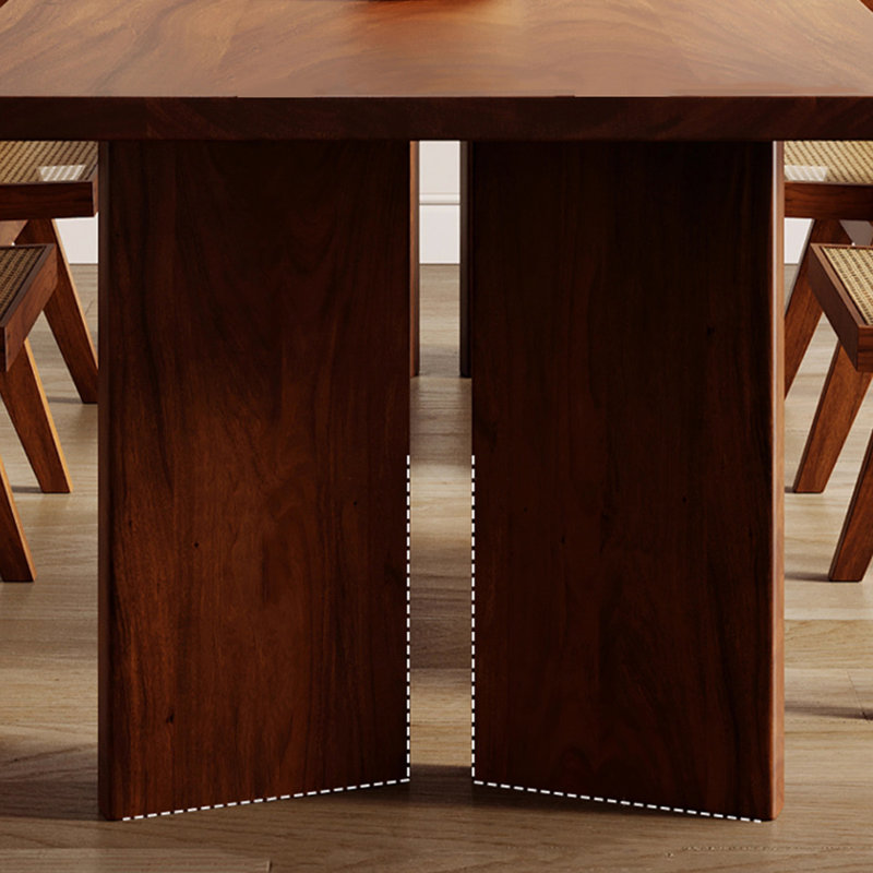 Nut-brown Rectangular Solid Wood Dining Table, 29.53"H x 70.87"L x 31.5"W