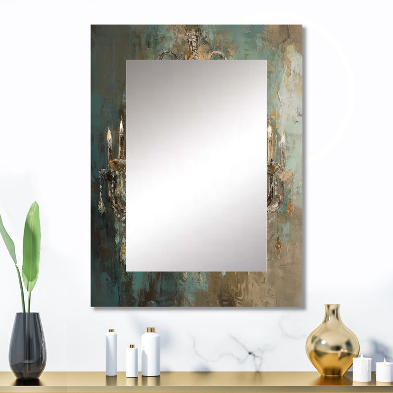 Grand Chandelier Showcase III - Glam Wall Mirror, 32" x 24"