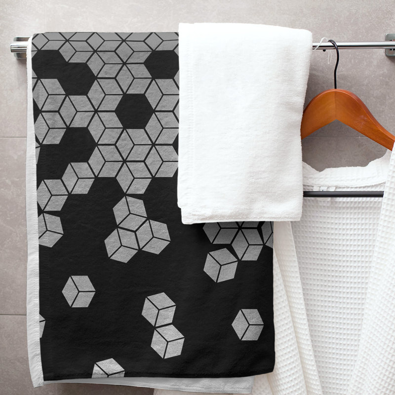 Serviette de bain cube culbuteur, Blanc