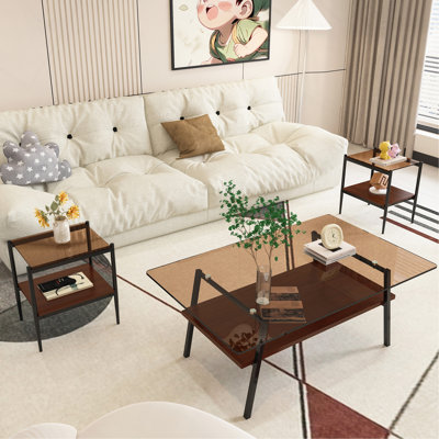 Ensemble de 3 tables basses et tables de bout