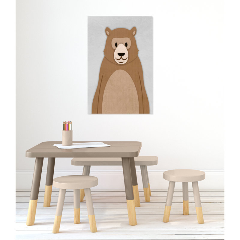 Cheery Bear' Wall Decal, 36" H x 24" W x 1.5" D, Canvas
