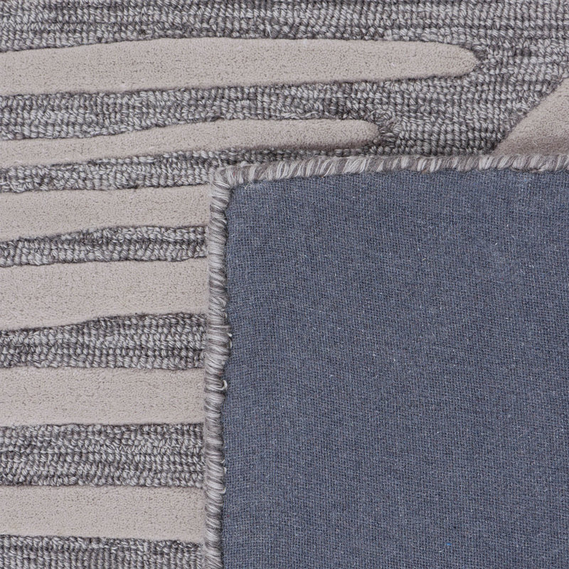 Abstract Area Rug in Gray/Ivory, Rectangle 9' x 12'