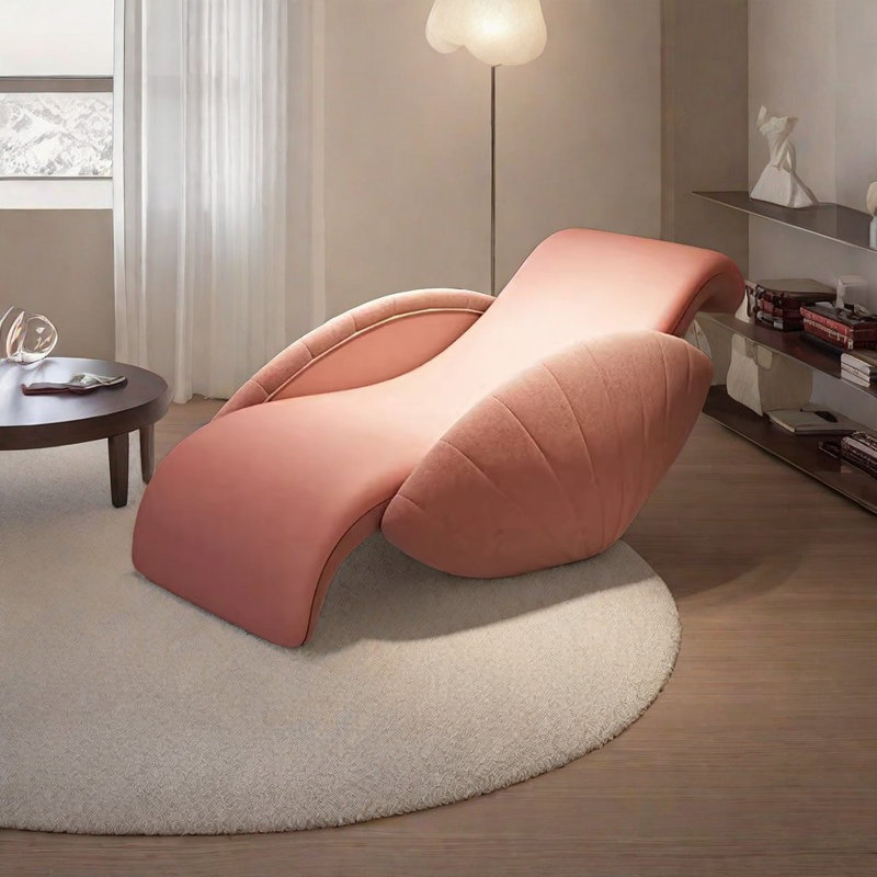 Chaise berçante de luxe Shell, Rose