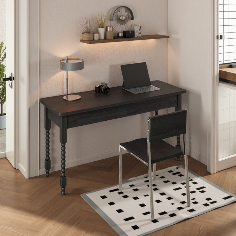 Bureau moderne en bois de frêne noir, H 29,52 po x l 31,49 po x P 19,68 po