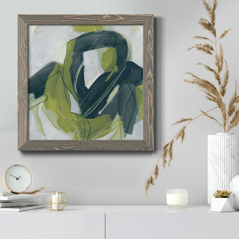 Verdigris Motion III - Reproduction d'art sur toile encadrée, H 35,5 po x l 35,5 po x P 1,5 po, Gris