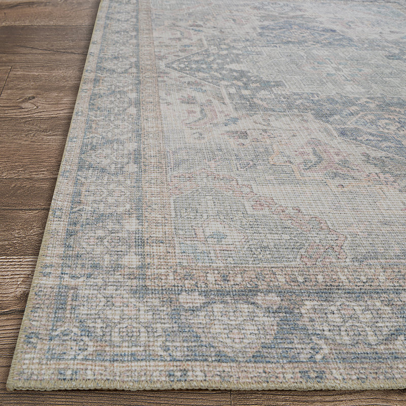 Lamentin Grey Floral Medallion Indoor Area Rug, Rectangle 10' x 14'