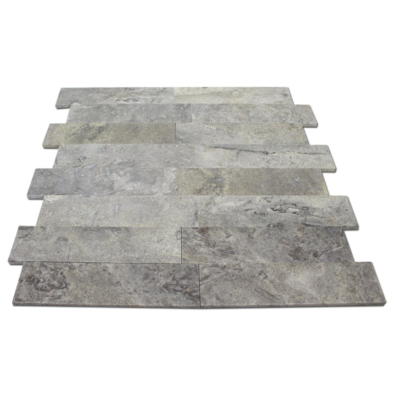 3x12 SILVER TRAVERTINE H/F & STRAIGHT
