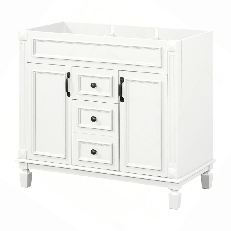 Meuble-lavabo 36 po sans lavabo supérieur, armoire seulement, armoire de rangement moderne avec 2 portes à fermeture douce