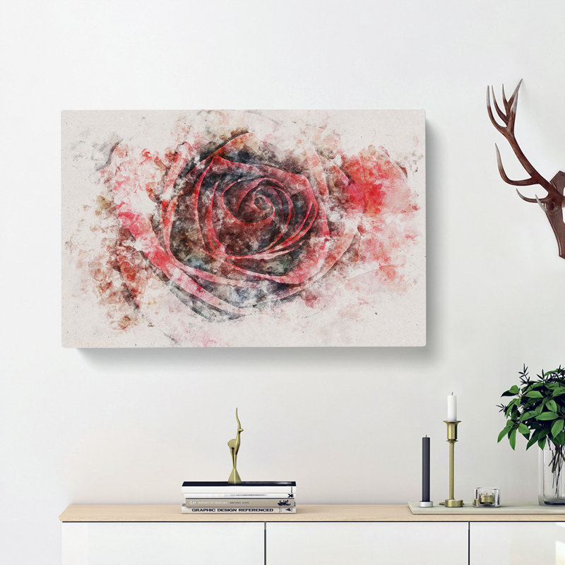 Red Rose - Wrapped Canvas, 40cm H x 60cm W x 3cm D