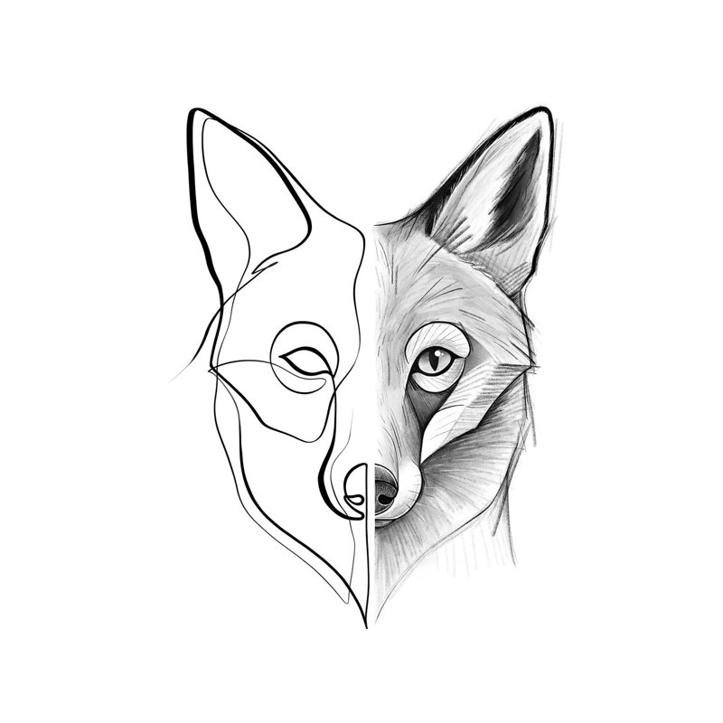 Distinct Fox by Dane Khy - Wrapped Canvas Print, 66.04cm H x 66.04cm W x 1.905cm D