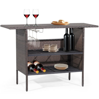 Rectangular 4 - Person Outdoor Standing Height Table 