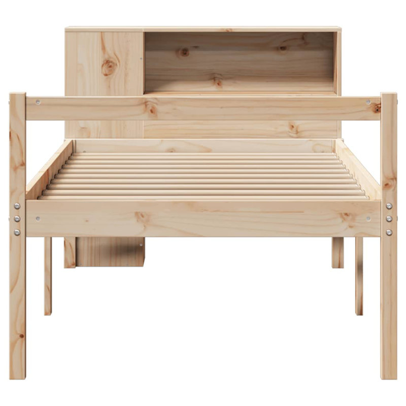 Bookcase Bed Without Mattress Solid Wood Pine, 96 x 229.5 cm