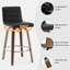 65 CM Swivel Bar Stools With Back Faux Leather Upholstered-119423180-124571191