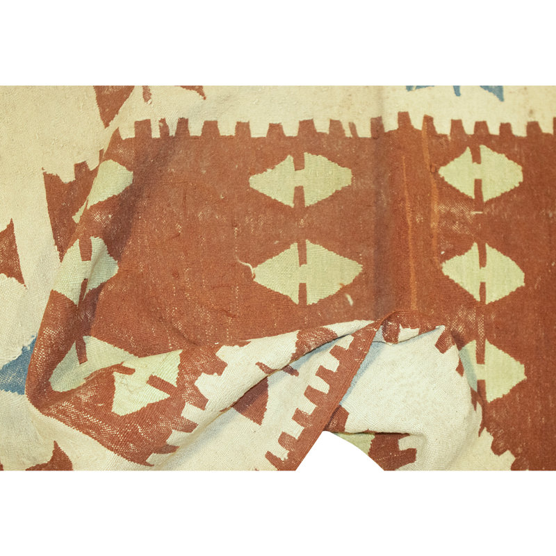 Tapis rouille et ivoire noué à la main de haute qualité