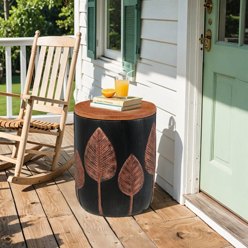 Table d'appoint d'extérieur avec espace de rangement