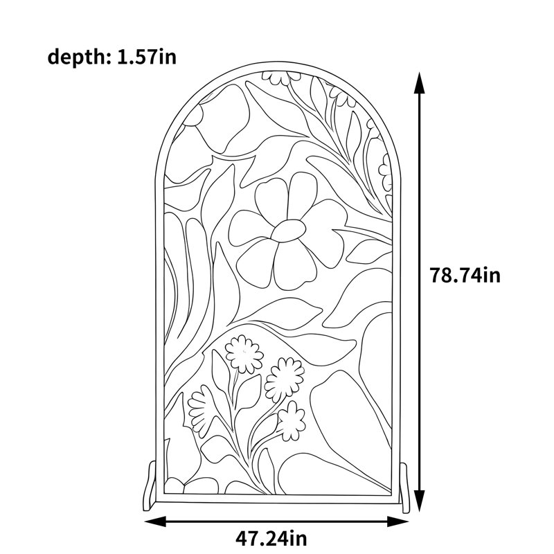 Degrés, H 78,74 po x l 47,24 po x P 1,57 po