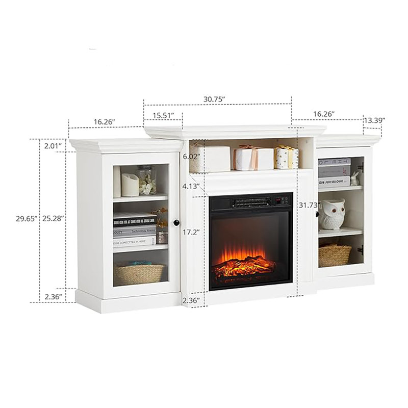 Unfinished TV Stand for TVs up to 60" with Fireplace Included