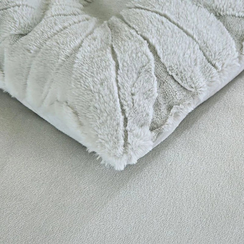 Ensemble d'édredon 4 pièces gris, Gris, Édredon grand et 3 pièces supplémentaires