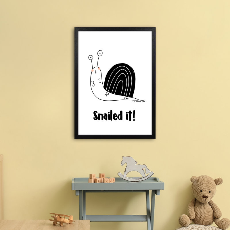 Snail by Miniofmine - Print, Brown Framed, 63cm H x 46cm W x 3cm D