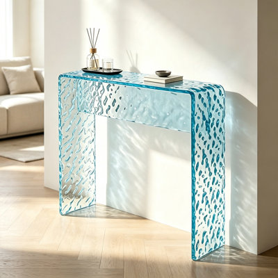Textured Wave Acrylic U Shape Console Table