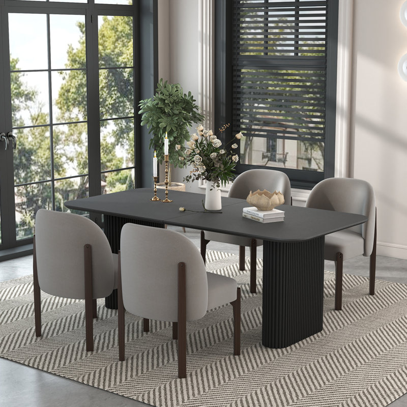 Ensemble de table à manger moderne avec chaises rembourrées 4/6, ensemble de cuisine de ferme pour petits espaces, dinging, cuisine